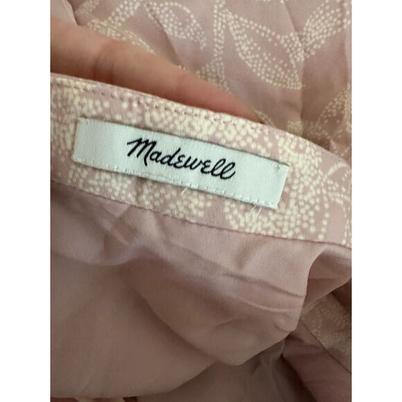 Madewell Pink White Floral Wrap Midi Dress Size Small - Picture 5 of 5